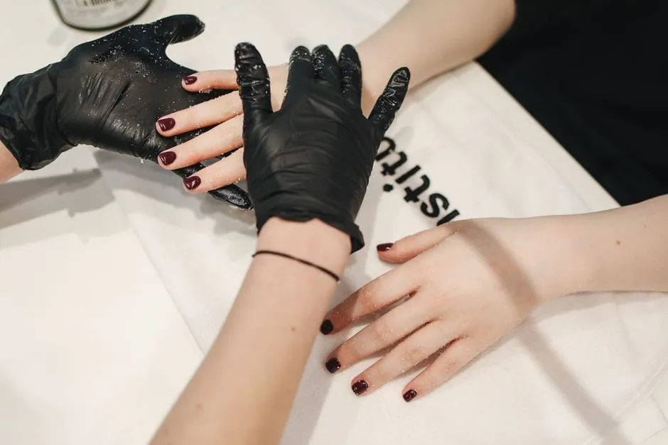 A freshly finished luxury manicure with polished, glossy nails